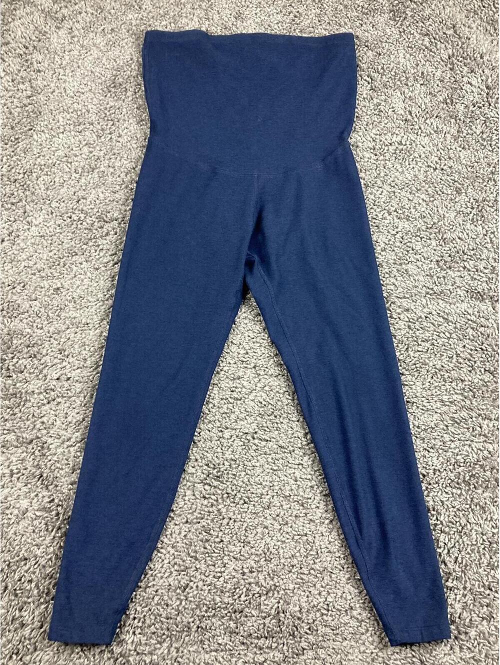 Beyond Yoga Beyond The Bump Spacedye Maternity Leggings Blue Over Belly Sz M